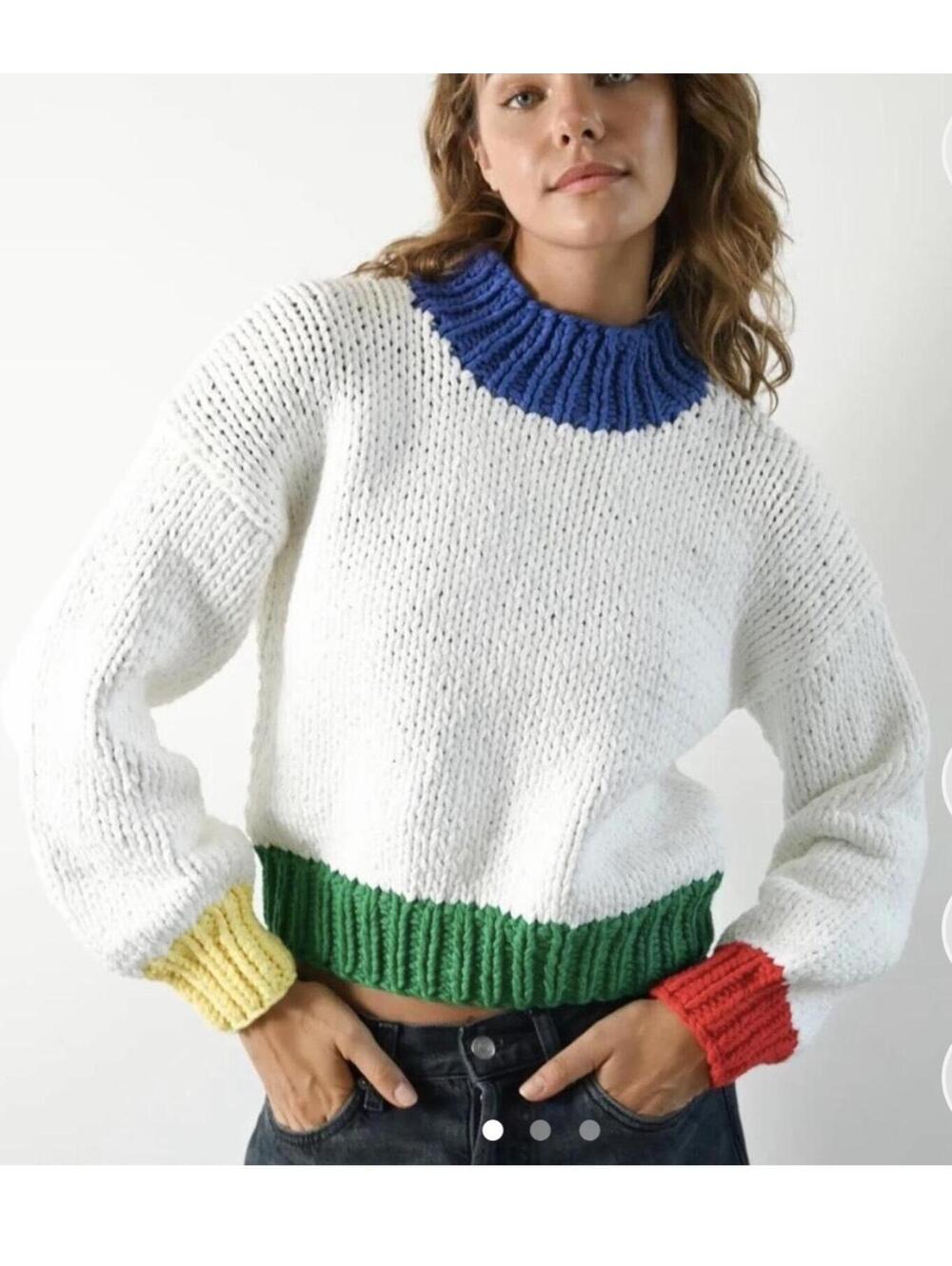 Yllw the Label color block sweater. Size small